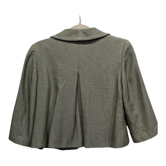 Ann Taylor Green Tweed 3/4 Sleeve Cropped Retro 60s Blazer Jacket, 4 - Picture 4 of 8